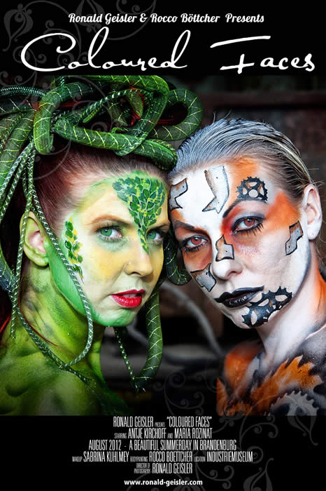 Bodypainting-Porträt im Industriemuseum
