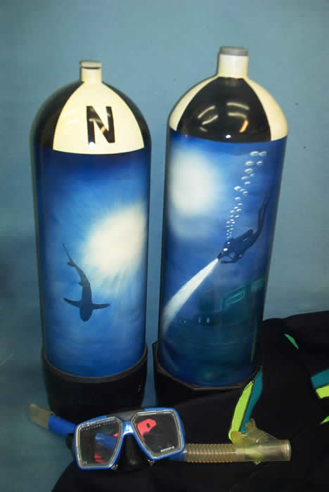 Gelb-schwarze Airbrush-Taucherflasche